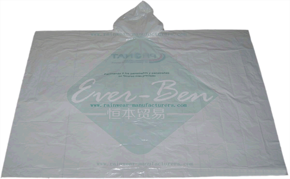 White cheap waterproof poncho-plastic rain ponchos supplier